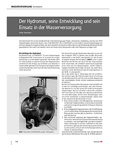 Der Hydromat, seine Entwicklung und sein Einsatz in der Wasserversorgung