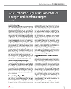 Neue Technische Regeln für Gashochdruckleitungen und Rohrfernleitungen