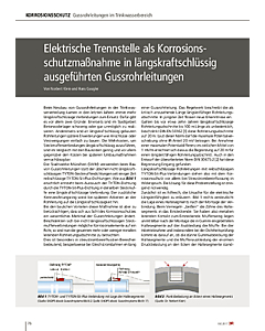 Elektrische Trennstelle als Korrosionsschutzmaßnahme in längskraftschlüssig ausgeführten Gussrohrleitungen