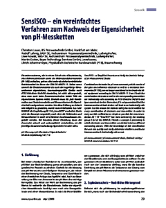 SensISCO - ein vereinfachtes Verfahren zum Nachweis der Eigensicherheit von pH-Messketten