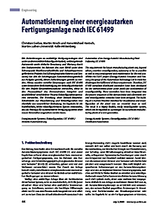 Automatisierung einer energieautarken Fertigungsanlage nach IEC 61499