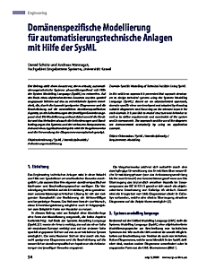 Domänenspezifische Modellierung für automatisierungstechnische Anlagen mit Hilfe der SysML