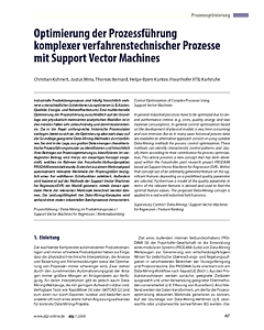 Optimierung der Prozessführung komplexer verfahrenstechnischer Prozesse mit Support Vector Machines