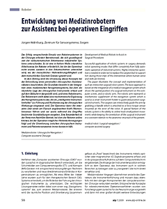 Entwicklung von Medizinrobotern zur Assistenz bei operativen Eingriffen