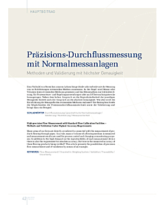 Präzisions-Durchflussmessung mit Normalmessanlagen