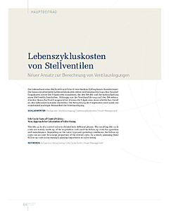 Lebenszykluskosten von Stellventilen