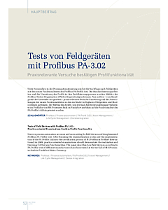 Tests von Feldgeräten mit Profibus PA-3.02