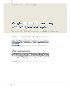 Vergleichende Bewertung von Anlagenkonzepten
