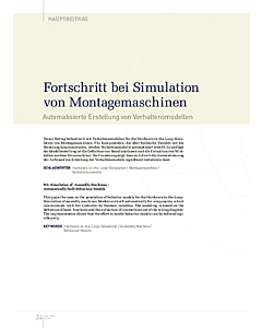 Fortschritt bei Simulation von Montagemaschinen