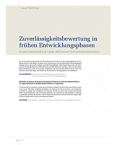 Zuverlässigkeitsbewertung in frühen Entwicklungsphasen