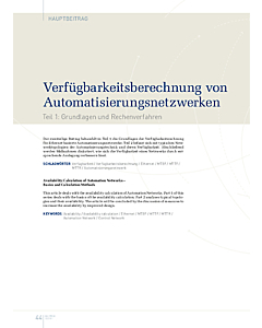 Verfügbarkeitsberechnung von Automatisierungsnetzwerken