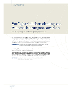 Verfügbarkeitsberechnung von Automatisierungsnetzwerken