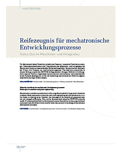 Reifezeugnis für mechatronische Entwicklungsprozesse