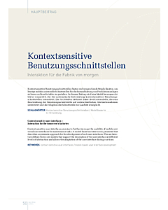 Kontextsensitive Benutzungsschnittstellen