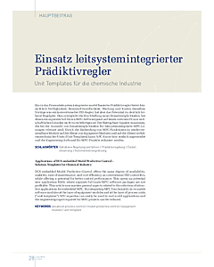 Einsatz leitsystemintegrierter Prädiktivregler