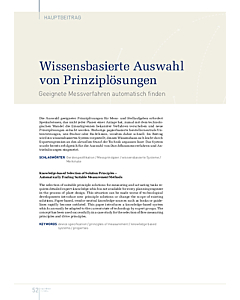 Wissensbasierte Auswahl von Prinziplösungen