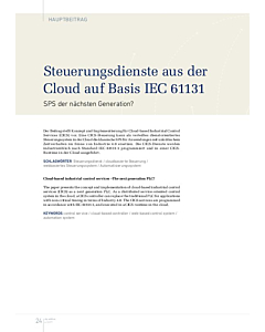 Steuerungsdienste aus der Cloud auf Basis IEC 61131