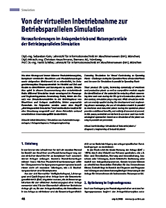 Von der virtuellen Inbetriebnahme zur Betriebsparallelen Simulation