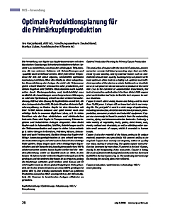 Optimale Produktionsplanung für die Primärkupferproduktion