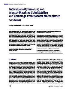 Individuelle Optimierung von Mensch-Maschine-Schnittstellen auf Grundlage -evolutionärer Mechanismen