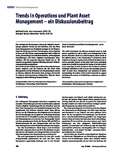 Trends in Operations und Plant Asset Management - ein Diskussionsbeitrag