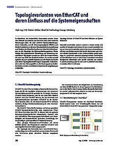 Topologievarianten von EtherCAT und deren Einfluss auf die Systemeigenschaften