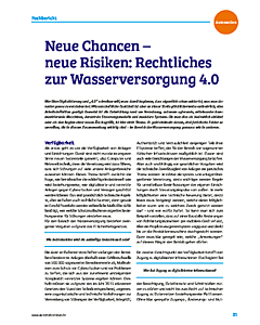 Neue Chancen – neue Risiken: Rechtliches zur Wasserversorgung 4.0