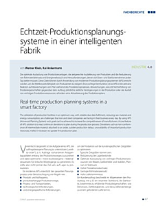 Echtzeit-Produktionsplanungssysteme in einer intelligenten Fabrik