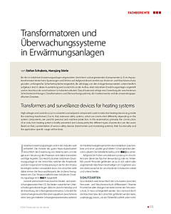 Transformatoren und Überwachungssysteme in Erwärmungsanlagen