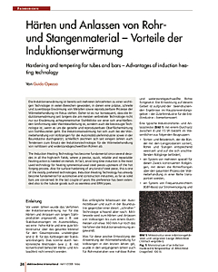 Härten und Anlassen von Rohr- und Stangenmaterial — Vorteile der Induktionserwärmung