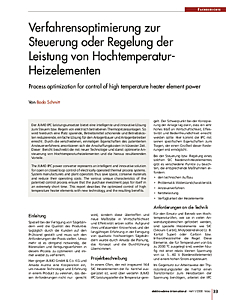 Verfahrensoptimierung zur Steuerung oder Regelung der Leistung von Hochtemperatur-Heizelementen