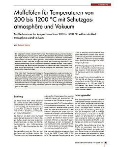 Muffeloefen für Temperaturen von 200 bis 1200 °C mit Schutzgasatmosphäre und Vakuum