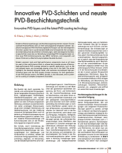Innovative PVD-Schichten und neuste PVD-Beschichtungstechnik