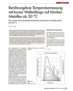 Berührungslose Temperaturmessung mit kurzer Wellenlänge auf blanken Metallen ab 50 °C