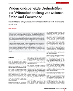 Widerstandsbeheizte Drehrohröfen zur Wärmebehandlung von seltenen Erden und Quarzsand