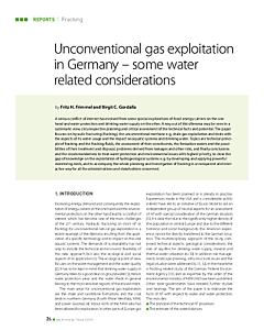 Unconventional gas exploitation in Germany – some water related considerations