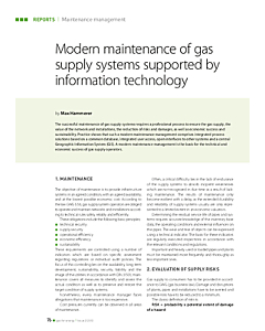 Modern maintenance of gas supply systems supported by information technology