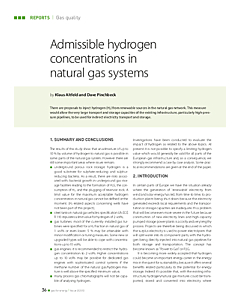 Admissible hydrogen concentrations in natural gas systems