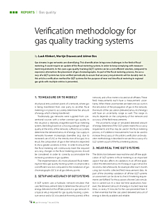 Verification methodology for gas quality tracking systems