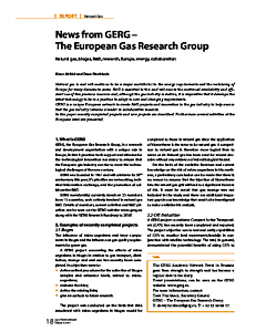 News from GERG - The European Gas Research Group