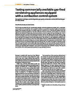 Testing commercially available gas-fired condensing appliances equipped with a combustion control system