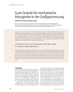 Gute Gründe für mechanische Messgeräte in der Großgasmessung