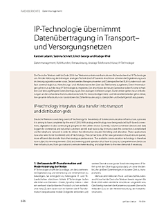 IP-Technologie übernimmt Datenübertragung in Transport– und Versorgungsnetzen