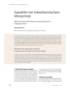 Gaszähler mit mikrothermischem Messprinzip