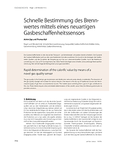 Schnelle Bestimmung des Brennwertes mittels eines neuartigen Gasbeschaffenheitssensors