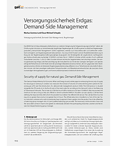 Versorgungssicherheit Erdgas: Demand-Side Management