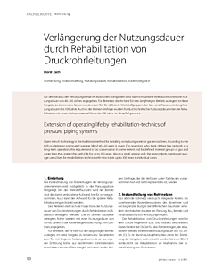 Verlängerung der Nutzungsdauer durch Rehabilitation von Druckrohrleitungen