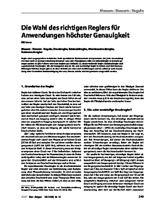 Die Wahl des richtigen Reglers für Anwendungen höchster Genauigkeit