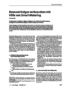 Bewusst Erdgas verbrauchen mit Hilfe von Smart Metering