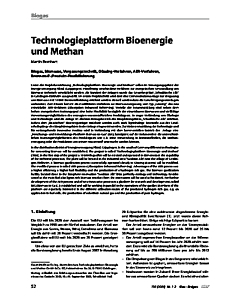 Technologieplattform Bioenergie und Methan